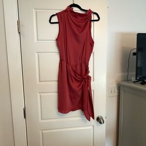 Satin Sleeveless pink Dress